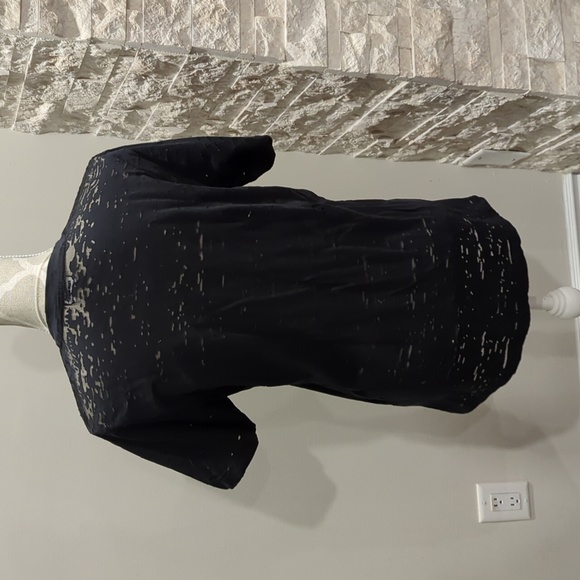 Diesel black and gold wild spirit t-shirt with mesh laser cutouts - Picture 3 of 7